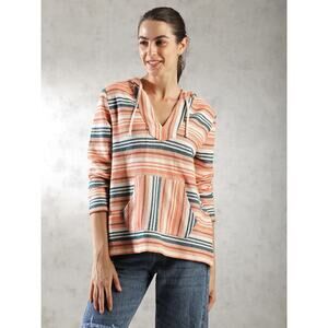 Natural‎ Reflections Striped Baja Hoodie Pullover Women’s 1X Southwestern Style